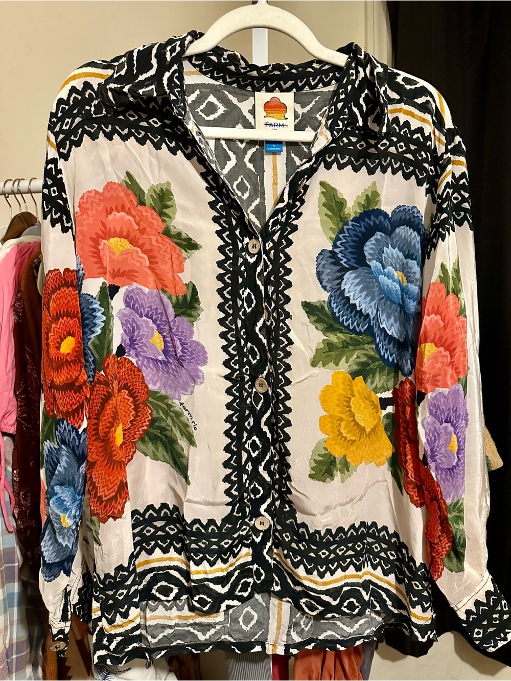 Farm rio Anthropologie Size M blouse - Picture 4 of 9